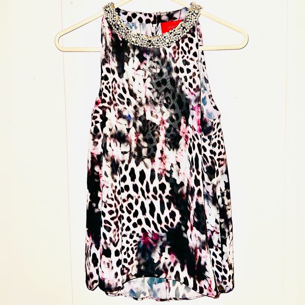 Cut Off Rhinestone Blouse
